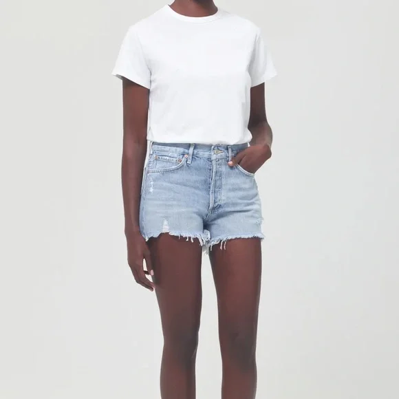 Agolde Parker Short in Swampmeet (24) - Picture 4 of 12